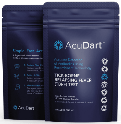 Front of Package for AcuDart TBRF At-Home Screening Test